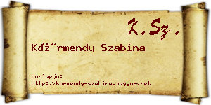 Körmendy Szabina névjegykártya