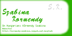 szabina kormendy business card